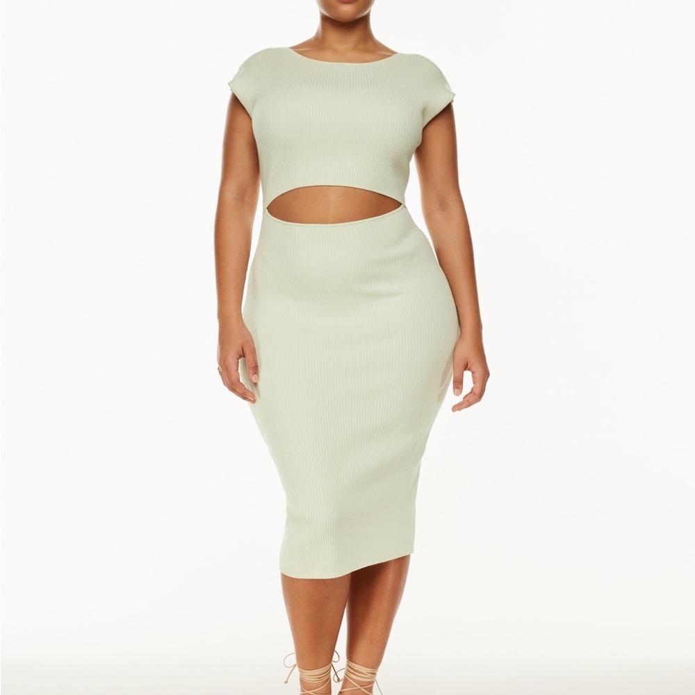 Wilfred Mint Green Midi Skirt with Cut-Out